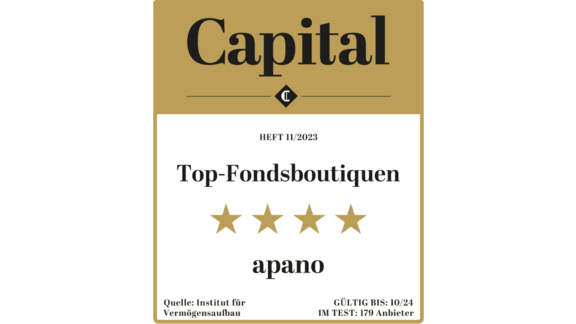 Auszeichnung Top-Fondsboutique des Magazins Capital